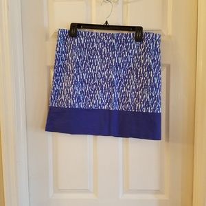 Michael Kors blue and white patterned skirt